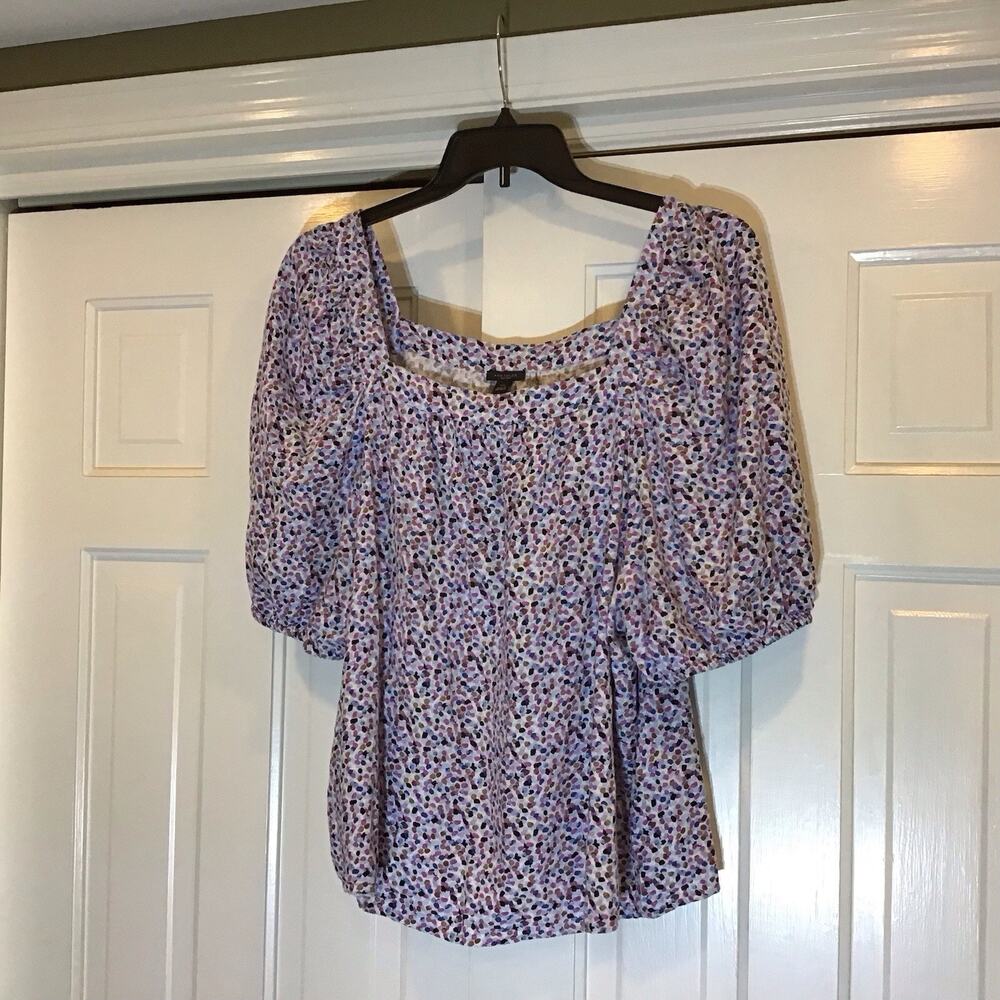 Ann Taylor Linen Blend Women’s Top XXL Bell Sleeve Casual Office Preppy Classic